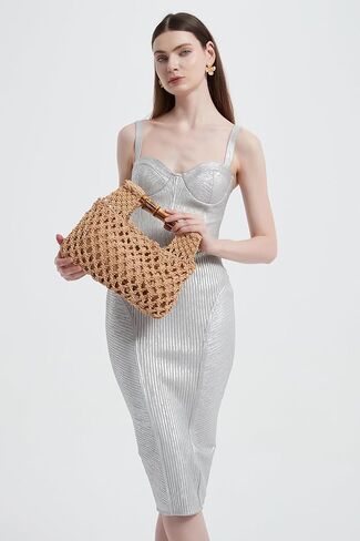 نساء القش المنسوجة شبكة اليد حقيبة يد الخيزر in Kuwait