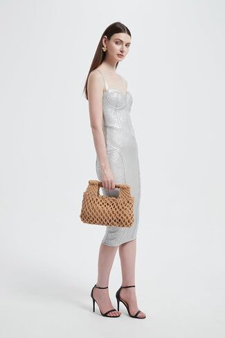 نساء القش المنسوجة شبكة اليد حقيبة يد الخيزر in Kuwait