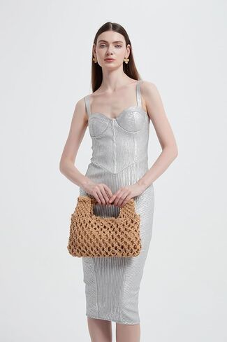 نساء القش المنسوجة شبكة اليد حقيبة يد الخيزر in Kuwait