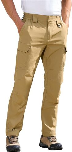 MOURCE Men's Lightweight Hiking Pants Quick Dry - Water Resistant Outdoor Cargo Pants for Men 7 Pockets in Kuwait