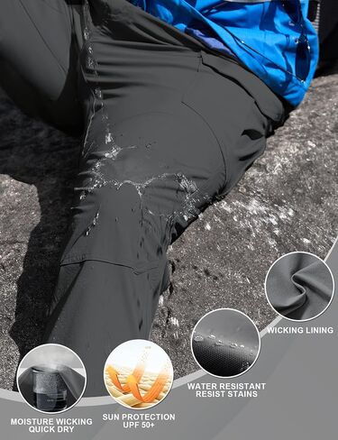 MOURCE Men's Lightweight Hiking Pants Quick Dry - Water Resistant Outdoor Cargo Pants for Men 7 Pockets in Kuwait
