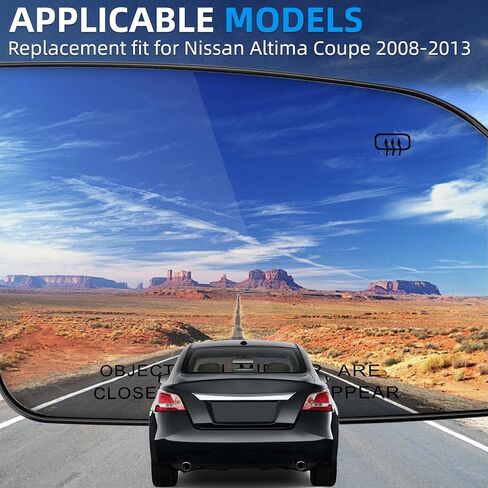 استبدال المرآة الجانبية للركاب لـ Nissan Altima Coupe 2008-2013 - زجاج مرآة الجانب الأيمن ، مرايا الرؤية الخلفية مع تسخين الطاقة in Saudi Arabia