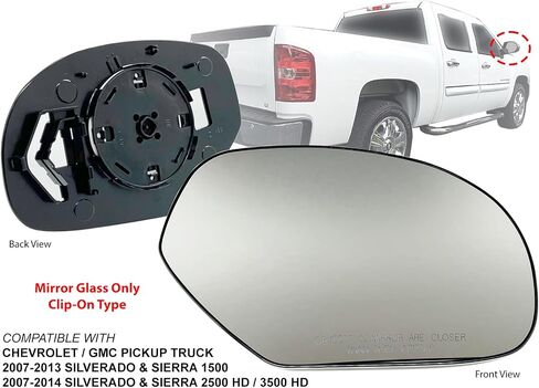 APA استبدال المرآة الزجاجية اليدوة نوبات غير محمولة 2007-2014 Sierra 1500 2500 3500 بيك آب شاحنة ركاب الجانب الأيمن 15951109 GM1325136 in Saudi Arabia