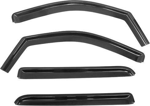 Ikon Motorsports in Channel Window Vensors متوافقة مع 2014-2018 Chevy Silverado GMC Sierra 1500 & 2015-2019 2500 3500 HD CREW CAB ، حرس دخان أكريليك/ملون ، معالجات الرياح الجانبية 4pc in Saudi Arabia