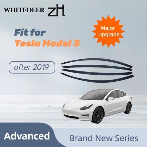 تناسب طراز Tesla Model 3 2019 2020 2021 2022 2023 2024 Zh Ultra-Sleek Carbon Fiber Window Window Window Sun Sun Diflector Visor ultra-shicked …… in Saudi Arabia