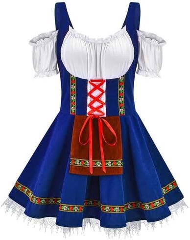 كوسوي النسائية الألمانية Dirndl اللباس قبالة الكتف Oktoberfest Beer Girl Costume in Kuwait