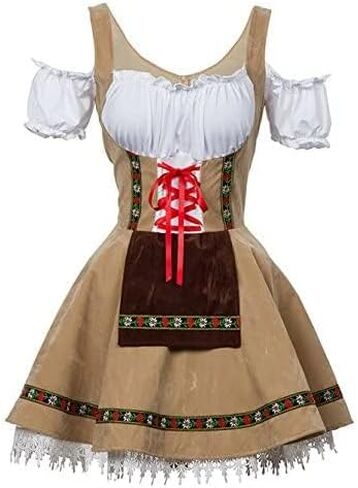 كوسوي النسائية الألمانية Dirndl اللباس قبالة الكتف Oktoberfest Beer Girl Costume in Kuwait