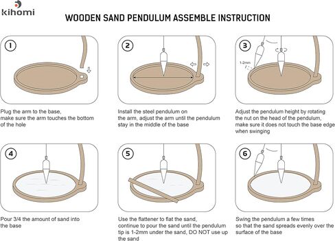 Kihomi Wooden Sand Pendulum | Magical Desktop Pendulum for Office and Home Decoration | Relaxing and Healing Creative Pendulum with Wood Level Gravity Science and Ornament Birthday Gift (Nature) in Kuwait
