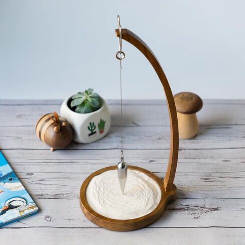 Kihomi Wooden Sand Pendulum | Magical Desktop Pendulum for Office and Home Decoration | Relaxing and Healing Creative Pendulum with Wood Level Gravity Science and Ornament Birthday Gift (Nature) in Kuwait