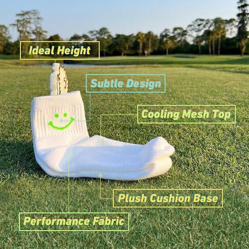Performance Golf Socks – Breathable, Sweat-Wicking Premium Quarter-Height Socks with Signature Smiley (3-Pack) in Saudi Arabia