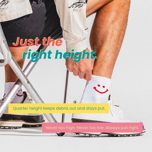Performance Golf Socks – Breathable, Sweat-Wicking Premium Quarter-Height Socks with Signature Smiley (3-Pack) in Saudi Arabia