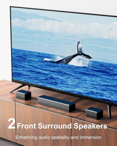 ULTIMEA 7.1ch Soundbar with Wireless Subwoofer, Virtual Surround Sound System for TV, App Control, 410W Peak Power, Sound bar for TV, 4 Wired Surround Speakers, Home Theater Sound System Poseidon D70 in Kuwait