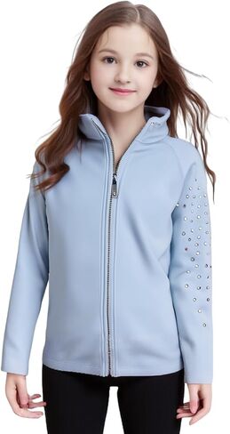 LIUHUO Girls Figure Skating Training Jacket - Elegant Ventilated Practice Top in Kuwait