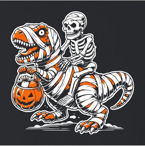 Go All Out Skeleton Riding A Mummy T-Rex Trick Or Treating Mens Women Youth Sweatshirt Hoodie in Saudi Arabia