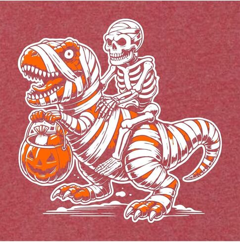 Go All Out Skeleton Riding A Mummy T-Rex Trick Or Treating Mens Women Youth Sweatshirt Hoodie in Saudi Arabia