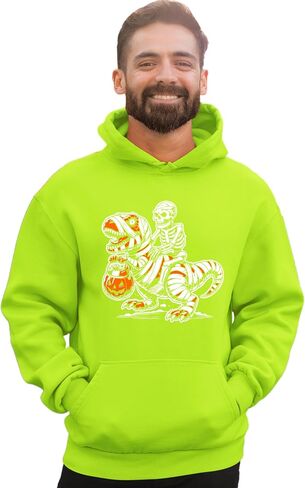 Go All Out Skeleton Riding A Mummy T-Rex Trick Or Treating Mens Women Youth Sweatshirt Hoodie in Saudi Arabia