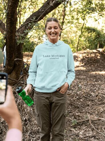 Lake Michigan Unsalted Modern Fit Unisex Hooded Sweatshirt in Saudi Arabia