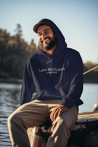 Lake Michigan Unsalted Modern Fit Unisex Hooded Sweatshirt in Saudi Arabia