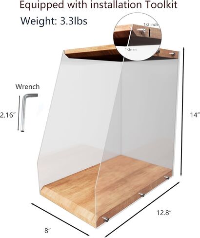 Vinyl Record Holder 40LPs+ Capacity Vinyl Record Storage Rack, Wooden Vinyl Albums Display Organizer with Acrylic Board, Quick Assembly Retro Style Record Storage Box for CD, Magazine, File in Saudi Arabia