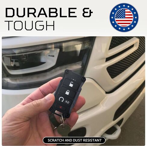 AJT DESIGN Replacement Key Fob Case for Ram 2019+ - Custom Made in USA - Black in Saudi Arabia
