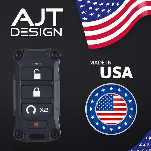 AJT DESIGN Replacement Key Fob Case for Ram 2019+ - Custom Made in USA - Black in Saudi Arabia