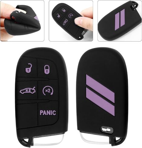 Key Fob Cover for Charger Challenger Durango Journey Dart, 5 Buttons Silicone Key Fob Case, Replacement Remote Control Key Fob Shell, Key Fob Skin Cover (Green, 1PC) in Saudi Arabia