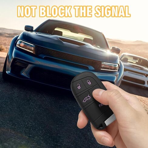 Key Fob Cover for Charger Challenger Durango Journey Dart, 5 Buttons Silicone Key Fob Case, Replacement Remote Control Key Fob Shell, Key Fob Skin Cover (Green, 1PC) in Saudi Arabia
