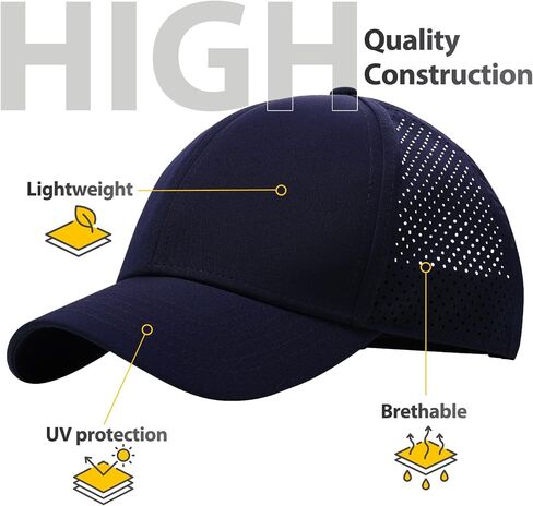 XXL Hats for Men Big Head ، Mens Quick Dry Cap ، XXL Golf Hats ، Performance Sun Hat للنساء القابل للتعديل للنساء (23.6 "-25.6") in Kuwait