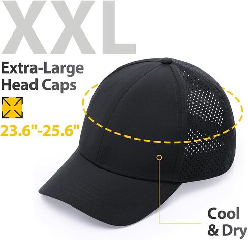 XXL Hats for Men Big Head ، Mens Quick Dry Cap ، XXL Golf Hats ، Performance Sun Hat للنساء القابل للتعديل للنساء (23.6 "-25.6") in Kuwait