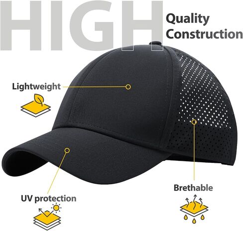 XXL Hats for Men Big Head ، Mens Quick Dry Cap ، XXL Golf Hats ، Performance Sun Hat للنساء القابل للتعديل للنساء (23.6 "-25.6") in Kuwait