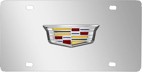 Made for Cadillac Crest New 3D Metal Logo Mirror Chrome Stainless Steel License Plate in Saudi Arabia