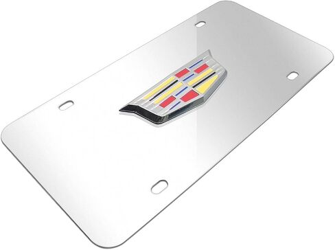 Made for Cadillac Crest New 3D Metal Logo Mirror Chrome Stainless Steel License Plate in Saudi Arabia