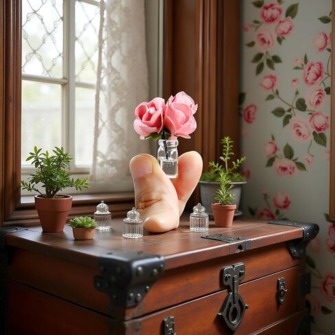 Mini Dollhouse Miniature Vase Micro Landscape Colorful Flower Glass Bottle Miniature Decoration for 1:12 Scale Dollhouse Scene Props Dollhouse Décor Dollhouse Accessoriesecor (Pink) in Kuwait