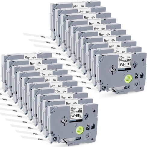 20Pack Tze-231 Tape Label Maker متوافق مع شريط الأخ P-touch Tze-231 ، Tze231 ½ "0.47" × 26.2 قدمًا أسودًا مغلقًا باللون الأبيض ، للاستخدام مع PT-D210 ، PT-H110 ، PT-D220 ، PT-D410 ، PT-D410 ، PT-D600 in Kuwait