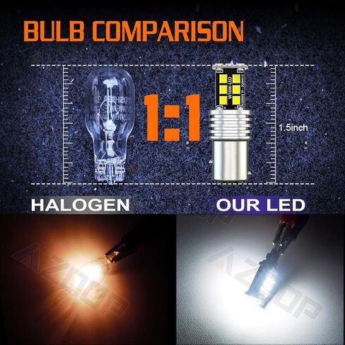 1157 LED LED خلال النهار تشغيل المصابيح المتوافقة مع Jeep Renegade 2015 2015 2017 2018 2018 2020 ، 500 ٪ سطوع ، 2057 2357 7528 BAY15D DRL/وقوف السيارات ، 6000K أبيض ، سدادة وملعب ، 2pcs in Kuwait