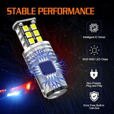 1157 LED LED خلال النهار تشغيل المصابيح المتوافقة مع Jeep Renegade 2015 2015 2017 2018 2018 2020 ، 500 ٪ سطوع ، 2057 2357 7528 BAY15D DRL/وقوف السيارات ، 6000K أبيض ، سدادة وملعب ، 2pcs in Kuwait