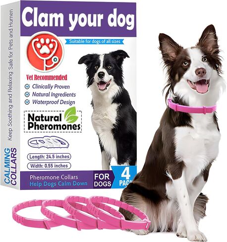 Calming Cat Collar 4 Pack - Adjustable Pheromone Collar for Anxiety & Stress Relief, Ideal for Cats, Lasts 30 Days, Great for Travel, Vets, Multi-Cat Homes in Saudi Arabia