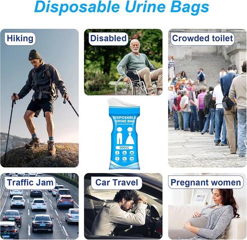 Adjustable Urinal, Pocket Toilet for Men Women, Portable Urinal Pee Bottles with Sealed Lid, Collapsible Urinals for Camping Travel Car Traffic Jam 750ML in Saudi Arabia