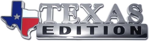 Elektroplate Texas Edition OEM Chrome Emblem للسيارات والشاحنات وجميع السيارات | ملائمة عالمية في 7.0 "× 2.25" | مقاومة للطقس in Saudi Arabia