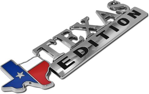 Elektroplate Texas Edition OEM Chrome Emblem للسيارات والشاحنات وجميع السيارات | ملائمة عالمية في 7.0 "× 2.25" | مقاومة للطقس in Saudi Arabia