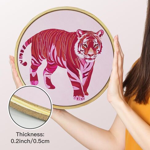 Putuo Decor Wooden Wall Art Decor Pop Style Funky Pink Tiger Hot Pink Girly Decor For Home, Living Room, Bedroom 10x10 Inch in Saudi Arabia