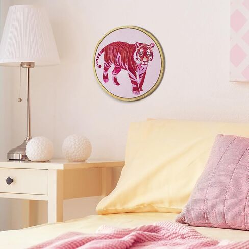 Putuo Decor Wooden Wall Art Decor Pop Style Funky Pink Tiger Hot Pink Girly Decor For Home, Living Room, Bedroom 10x10 Inch in Saudi Arabia