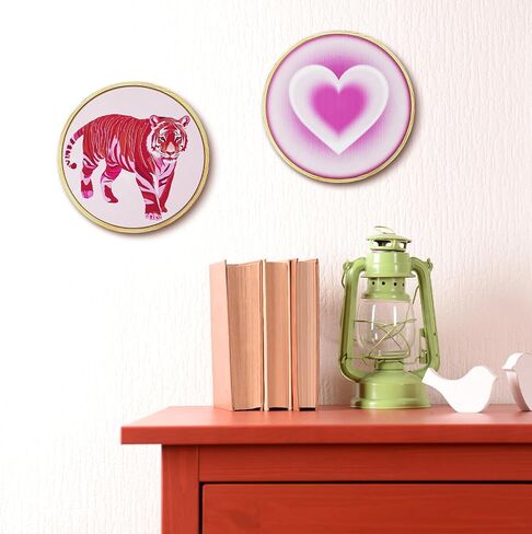 Putuo Decor Wooden Wall Art Decor Pop Style Funky Pink Tiger Hot Pink Girly Decor For Home, Living Room, Bedroom 10x10 Inch in Saudi Arabia