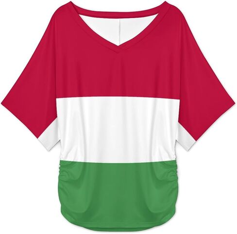 Liberia Flag Women's Unique V-Neck Short Sleeve Shirt T-Shirts Summer Casual Basic Loose Fit Tees Top in Kuwait