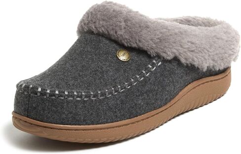 Dearfoams Women's Atley Indoor Outdoor House Shoe Fuzzy Memeory Foam Clog Slipper in Saudi Arabia