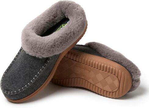 Dearfoams Women's Atley Indoor Outdoor House Shoe Fuzzy Memeory Foam Clog Slipper in Saudi Arabia