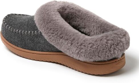 Dearfoams Women's Atley Indoor Outdoor House Shoe Fuzzy Memeory Foam Clog Slipper in Saudi Arabia
