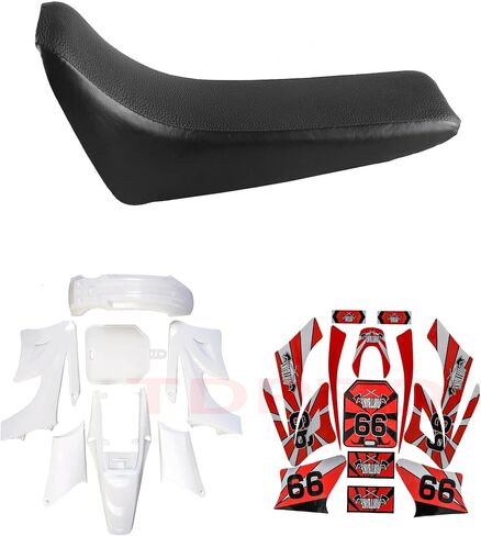White Fairing Plastics Body Fender and Red Graphics Kit & Seat For Apollo Orion 110cc 125cc 150cc 140cc 160cc 200cc 250cc Motorcycle Dirt Pit Bike Motocross in Saudi Arabia