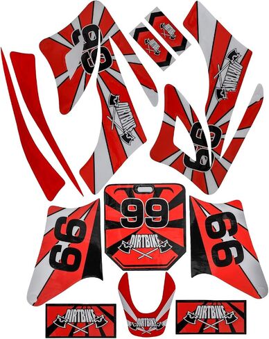 White Fairing Plastics Body Fender and Red Graphics Kit & Seat For Apollo Orion 110cc 125cc 150cc 140cc 160cc 200cc 250cc Motorcycle Dirt Pit Bike Motocross in Saudi Arabia