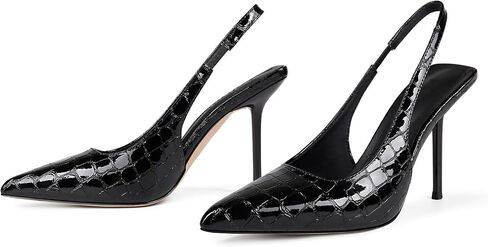 Pointed Toe Slingback Heels for Women High Stiletto Pumps Comfortable Closed Toe Backless Dress Shoes in Saudi Arabia